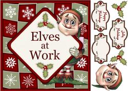 Elves at Work - 8" Square Card Front with Step by Step