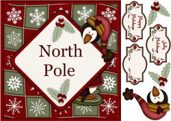 The North Pole - 8" Square Card with Step by Step