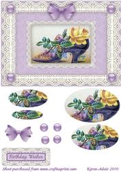 Floral Shoe 'n Lace Pyramid Card Front