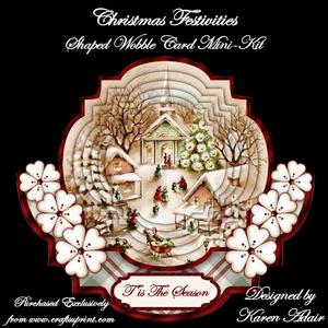 Christmas Festivities - Shaped Wobble Card Mini-kit