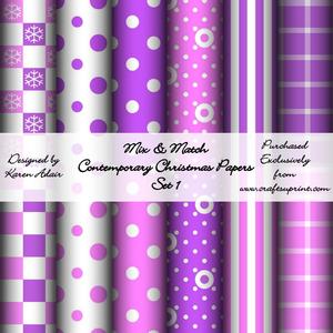 Mix & Match Contemporary Christmas Background Papers - Set 1