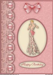 Glamour Girl in Pink A4 Card Front