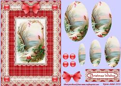 A Christmas Scene 'n Lace Pyramid Card Front