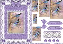 Birds of Paradise 'n Lace Pyramid Card Front