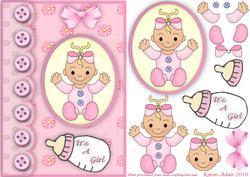 New Baby Girl - Cute Little Button Step by Step