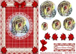 Warm Winter Wishes 'n Lace Pyramid Card Front
