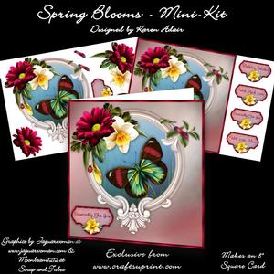 Spring Blooms 8" Square Card Mini-kit