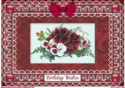 Pansies 'n Lace A4 Card Front
