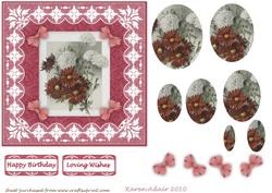 Beautiful Blooms 'n Lace Pyramid Square Card Front
