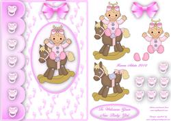 To Welcome Your New Baby Girl Step by Step Card Front