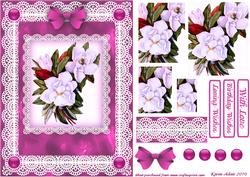 Camelias 'n Lace in Pink Pyramid Card Front