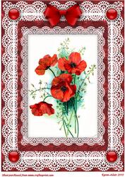 Poppies 'n Lace A4 Card Front