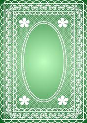 Butterfly Lace A4 Card Front in Green Gradient