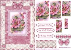 Floral Fantasy 'n Lace A5 Pyramid Card Front
