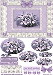 Orchids 'n Lace in Lilac A5 Pyramid Card Front