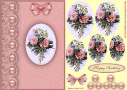 Blush Roses Cameo A5 Pyramid Card Front