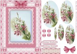 Orchids 'n Lace 2 A5 Pyramid Card Front