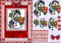 Christmas Friends 'n Lace A5 Pyramid Card Front