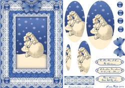 Snow Lovers 'n Lace A5 Pyramid Card Front