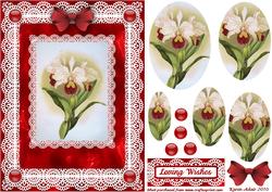 Orchids 'n Lace 3 A5 Pyramid Card Front