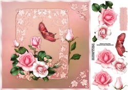 A Rose Blush - 8 Square Card Front with Step by step