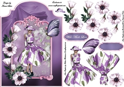 Floral Fancy Screen Shaped Card Front with Step by Step