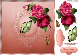 Rosalicious 8 Square Card Front with Step by Step