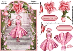 The Rose Grove - 2 - Screen Shaped Card Front with Step by Step