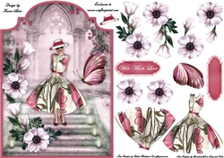 In The Pink - Screen Shaped Card Front with Step by Step