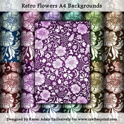 Retro Flowers Background Paper Pack