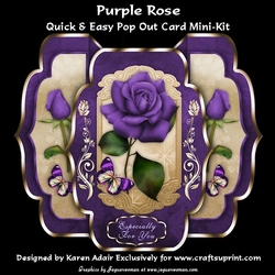 Purple Rose -  Quick & Easy Pop-out Card Mini-kit
