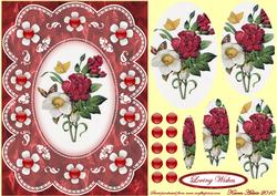 Carnations, Butterflies 'n Lace A5 Pyramid Card Front