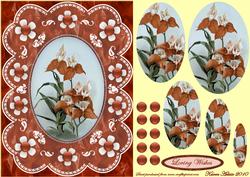 Red Orchids 'n Lace A5 Pyramid Card Front