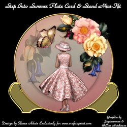 Step Into Summer Plate Card & Stand Mini-Kit