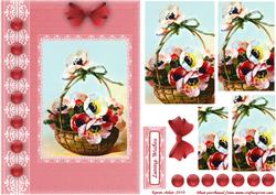 Poppy Basket 'n Lace Needlepoint Spiral Pyramid