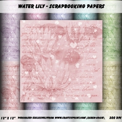 Water Lily - Scrapbooking Paper Set