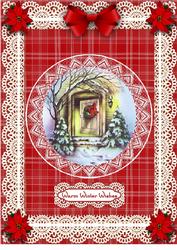 Warm Winter Wishes 'n Lace A4 Card Front