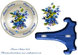 Forget Me Nots Plate Card Step by Step and Stand
