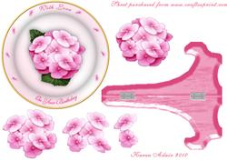 Hydrangea Plate and Stand with Step by Step