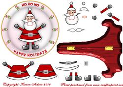 Jolly Santa Plate Card & Stand with Step by Step