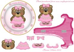 Rosie the Ballerina Bear Plate Card & Stand with Step by Ste
