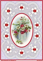 Roses, Lilys 'n Lace A4 Card Front