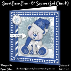 Snow Bear Blue - Square Card Mini-Kit