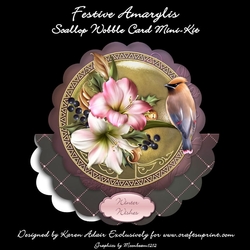 Festive Amaryllis Scallop Wobble Card Mini-Kit