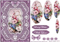 Beautiful Bouquet 'n Lace A5 Pyramid Card Front