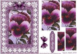 Perfect Pansy 'n Lace A5 Pyramid Card Front