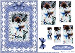 Blooms in Blue 'n Lace A5 Pyramid Card Front