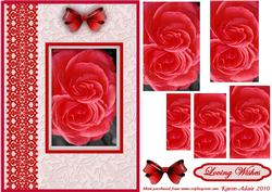 Red Roses 'n Lace A5 Pyramid Card Front
