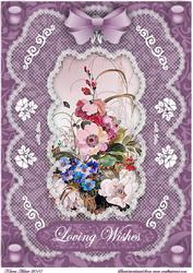 Beautiful Blooms 'n Lace A4 Card Front