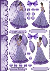 Lavender Posers - Toppers for A6 Cards